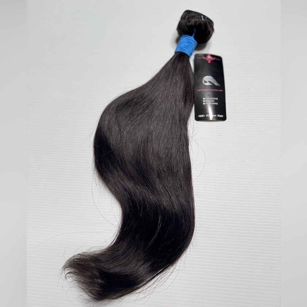 16 Inch Brazilian Human Hair  Unprocessed Natural‎ Straight black Hair Bu…